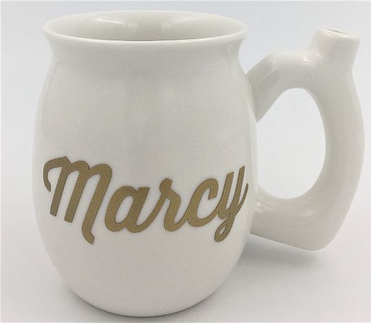 Stoner Mom Pipe Mug, White  11 oz Mug with Integrated Pipe